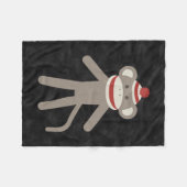 Retro Socken-Affe Fleecedecke (Vorderseite (Horizontal))