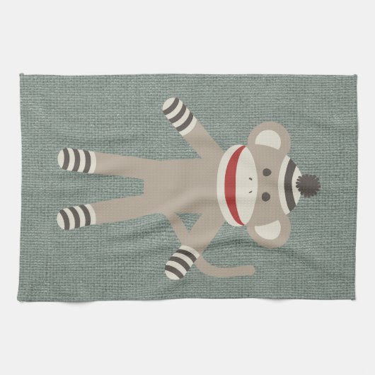 Retro Socken-Affe Handtuch (Horizontal)