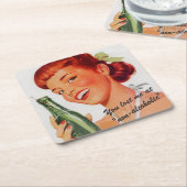 Retro Soda Ad Joke Rechteckiger Pappuntersetzer (angewinkelt)