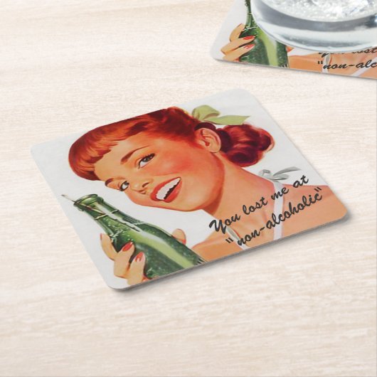 Retro Soda Ad Joke Rechteckiger Pappuntersetzer (angewinkelt)