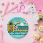 Retro Soda-Brunnen-Papier-Teller Pappteller (Party)