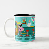 Retro Soda-Brunnen-Tasse Zweifarbige Tasse (Links)