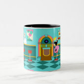 Retro Soda-Brunnen-Tasse Zweifarbige Tasse (Mittel)