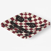 Retro Soda Fountain Shop Rote Plätze Pappteller (Gewinkelt)