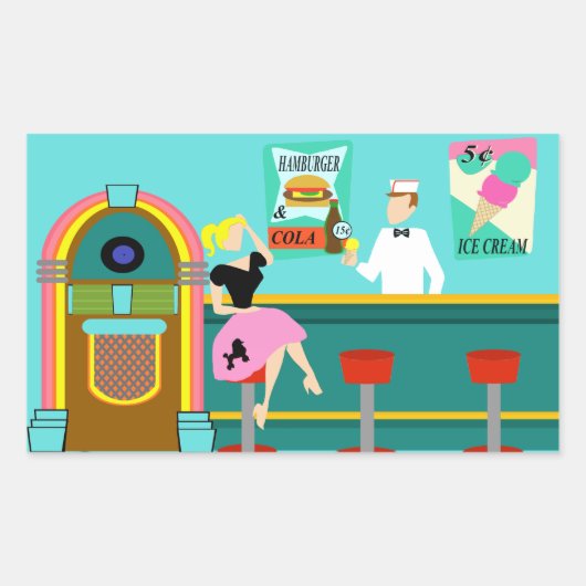 Retro Soda Fountain Stickers (Vorderseite)