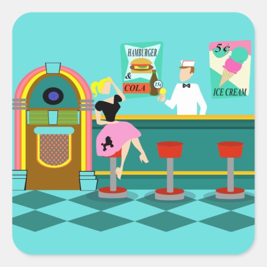 Retro Soda Fountain Stickers (Vorderseite)