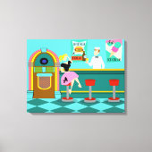 Retro Soda Fountain Stretched Canvas Print Leinwanddruck (Vorderseite)
