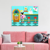 Retro Soda Fountain Stretched Canvas Print Leinwanddruck (Insitu (Wohnzimmer))