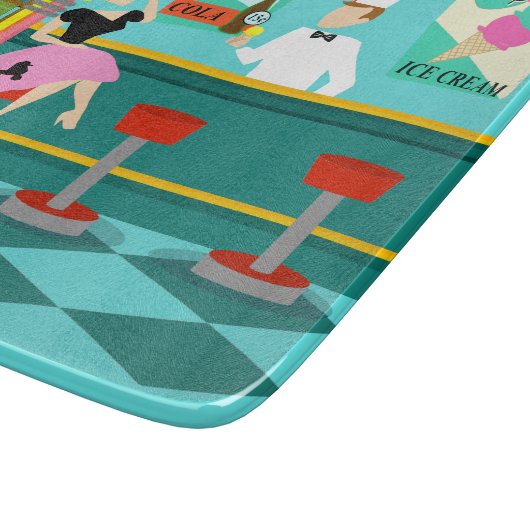 Retro-Soda-Fülltafel Schneidebrett (Ecke)