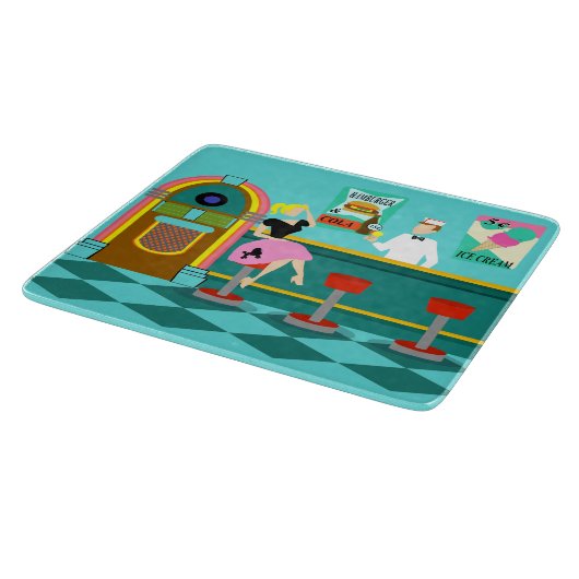 Retro-Soda-Fülltafel Schneidebrett (Ecke)