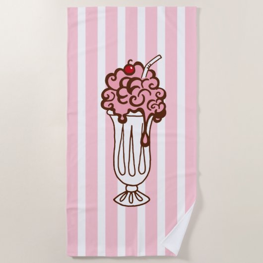 Retro Soda Ice Cream Beach Badetuch (Vorderseite)
