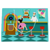 Retro Soda Springbrunnen Große Geschenktüte (Vorderseite)