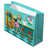 Retro Soda Springbrunnen Große Geschenktüte (Vorderseite Schrägansicht)