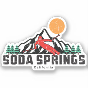 Retro Soda Springs Ski Aufkleber