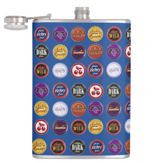 Retro-Sodadeckel-Flasche, Vintage-Pop-Art Flachmann