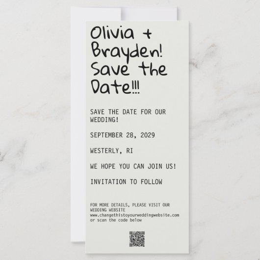 Retro Sofortkamera 3 Foto QR Save the Date (Rückseite)