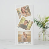 Retro Sofortkamera 3 Foto QR Save the Date (Stehend Vorderseite)