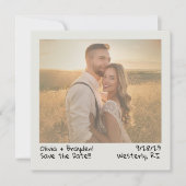 Retro Sofortkamera-Foto Save the Date mit QR (Vorderseite)