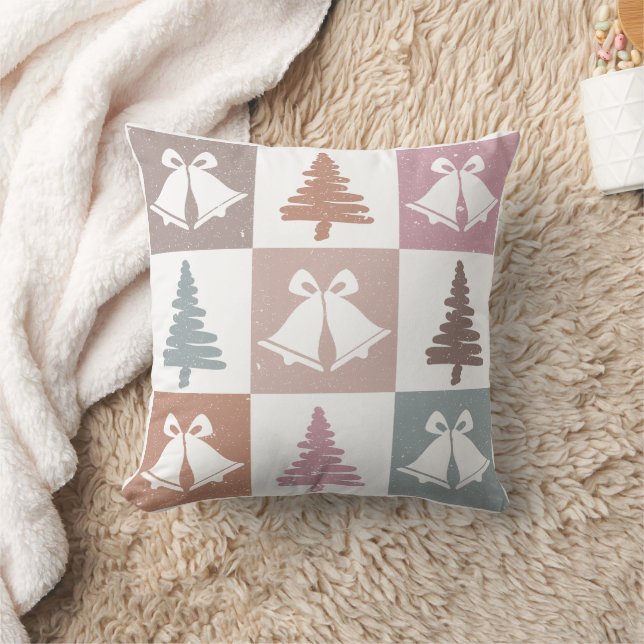 Retro Soft Pastel Christmas Dreams Kissen (Decke)