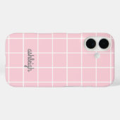 Retro Soft Pink Kariert Weiß Case-Mate iPhone Hülle (Rückseite (Horizontal))