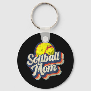 Retro Softball Mama Funny Vintag Softball Mama Schlüsselanhänger