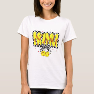 Retro Softll Mama Kirschen Kokette Schleife Karier T-Shirt
