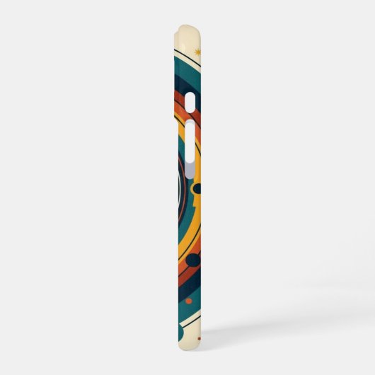 Retro Solar Eclipse iPhone 16 Hülle (Linke Seite)