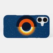 Retro Solar Eclipse iPhone 16 Hülle (Rückseite (Horizontal))