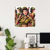 Retro Soldier Girls Poster (Heimbüro)