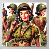 Retro Soldier Girls Poster (Vorne)