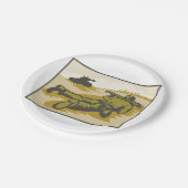 Retro Soldier und Tank Pappteller (Schrägansicht)