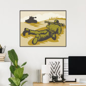 Retro Soldier und Tank Poster