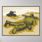 Retro Soldier und Tank Poster (Vorne)