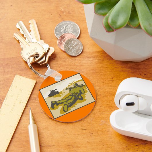 Retro Soldier und Tank Schlüsselanhänger