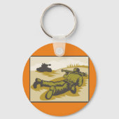 Retro Soldier und Tank Schlüsselanhänger (Vorderseite)