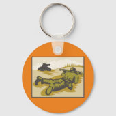 Retro Soldier und Tank Schlüsselanhänger (Rückseite)