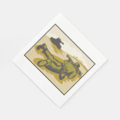 Retro Soldier und Tank Serviette (Ecke)