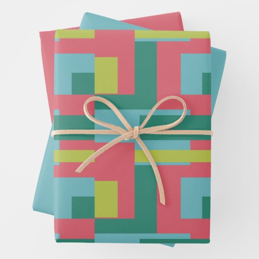 Retro Solid Block Design/Set 1 Geschenkpapier Set (Beispiel)