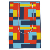 Retro Solid Block Design/Set 2 Mittlere Geschenktüte (Rückseite)