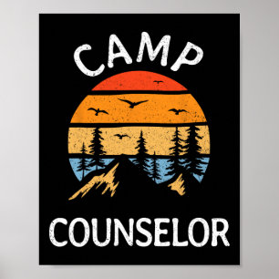 Retro-Sommer-Camp-Berater Direktor Camper-Mitarbei Poster