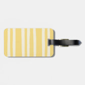 Retro Sommer Chic Gelbe Streifen Monogramm Gepäckanhänger (Rückseite horizontal)