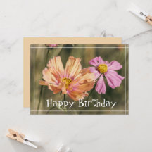 Retro-Sommer-Cosmea-Blüten Geburtstag