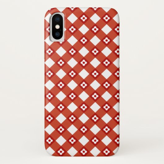 Retro Sommer-Gänseblümchen-rote Karo-karierter Case-Mate iPhone Hülle (Rückseite)