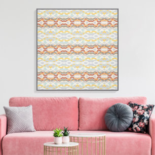 Retro-Sommer-Geometrisches Farbfeld-Musterdesign  Leinwanddruck
