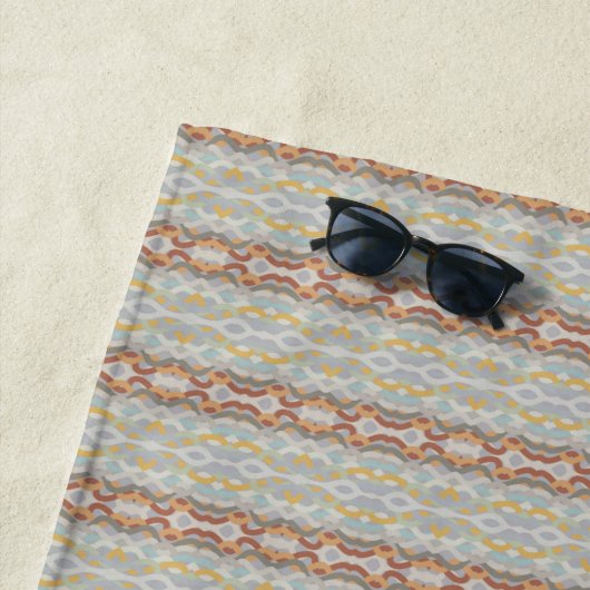 Retro-Sommer-Geometrisches Farbfeld-Musterdesign Strandtuch (Beispiel)