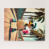 Retro-Sommer lustige Roller-Ente Puzzle (Horizontal)