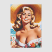 Retro-Sommer-Pin-up Seidenpapier (Vorderseite)
