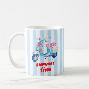 Retro-Sommer-Roller-Stripes Dopamin Kaffeetasse