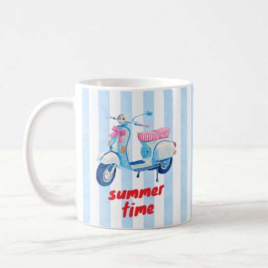 Retro-Sommer-Roller-Stripes Dopamin Kaffeetasse (Links)