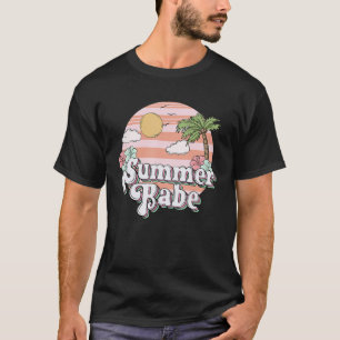 Retro-Sommer-Schatz Vintage-Palmsonnenuntergang- T-Shirt